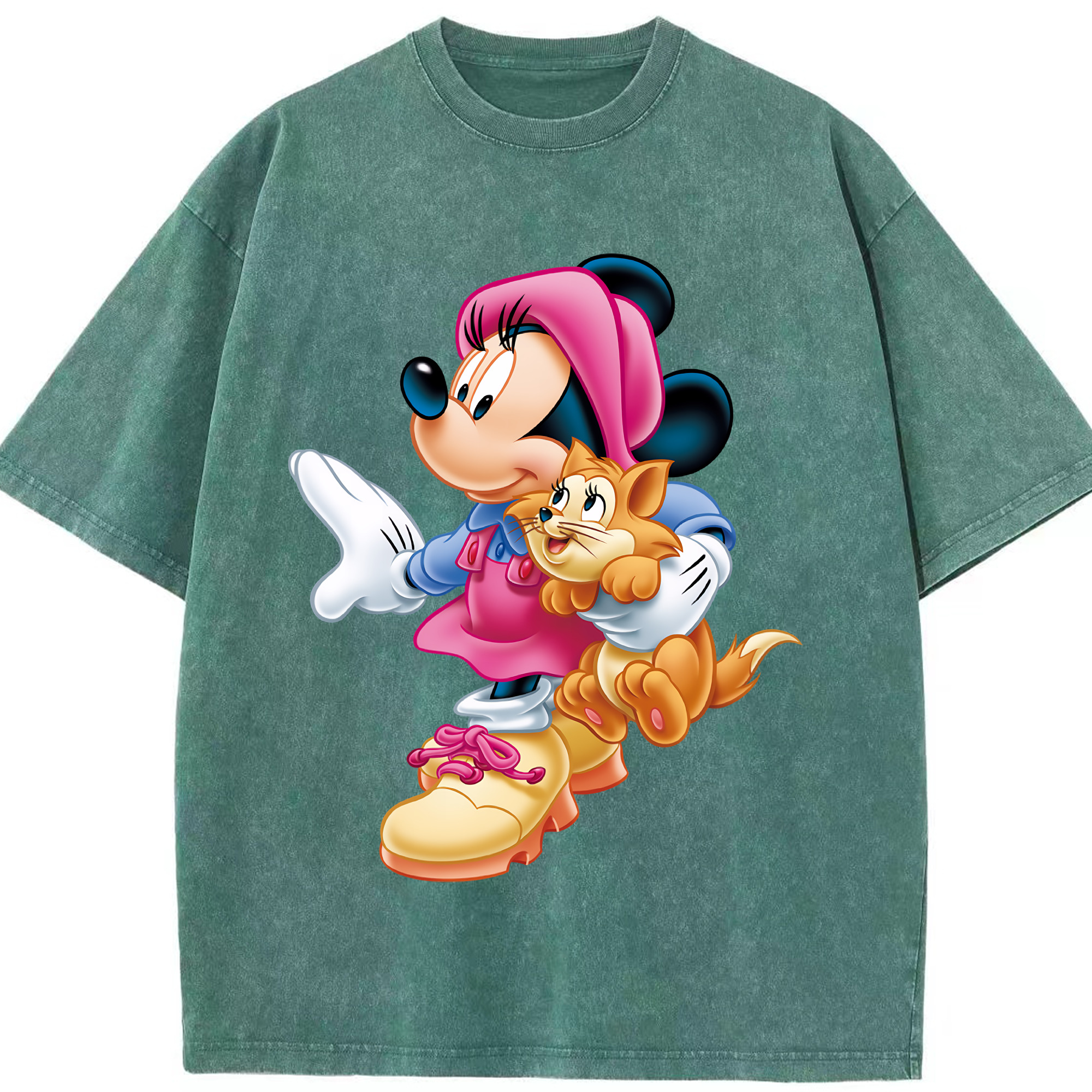 （画像用） ミッキーマウス Mickey Mouse 綿100% ヴィンテージ風 半袖Tシャツ（フロントプリント）